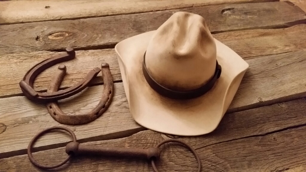 Western Womens Fedora Hat, Distressed Felt Cowboy Hat, Distressed